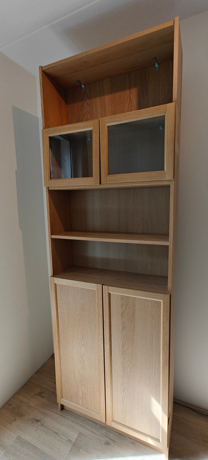 IKEA Billy Eikenhouten/grenen boekenkast met deuren, Ophalen, 200 cm of meer, 50 tot 100 cm, Modern