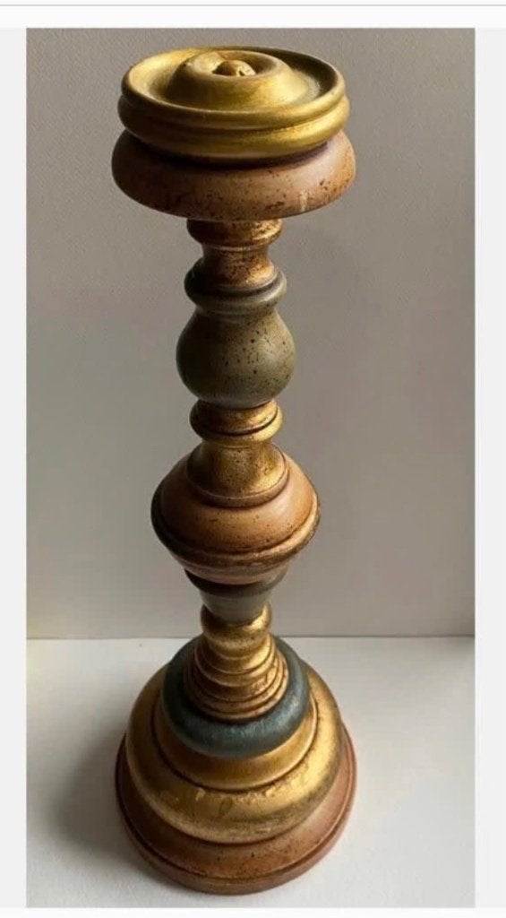 Barok Goudkleurige brocante hoedenstand hout, 37 cm hoog, Ophalen of Verzenden