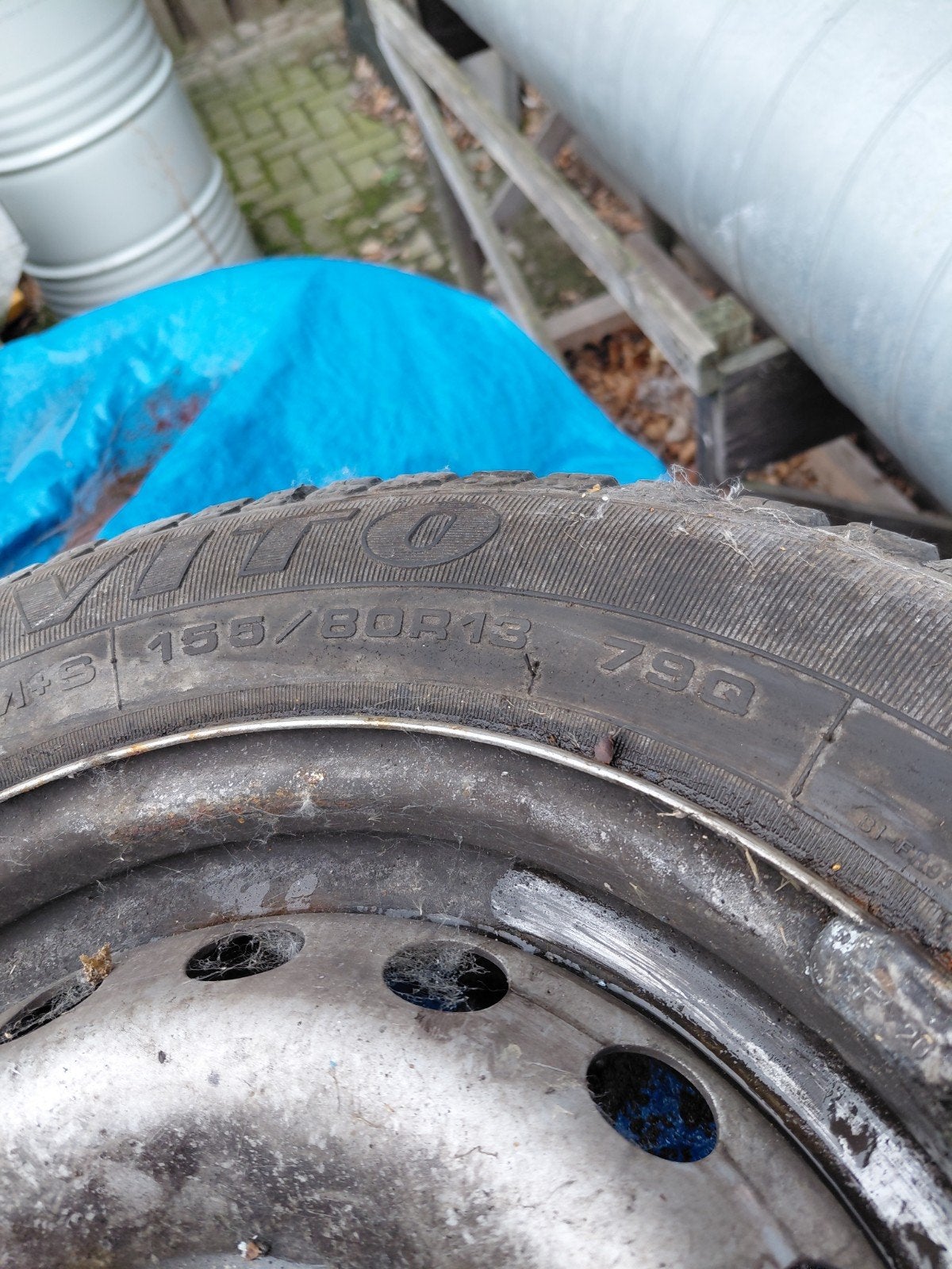 4 winterbanden Krystall Gravito 150/80 R13 op velg, Auto-onderdelen, Ophalen, Gebruikt, 155 mm, 13 inch