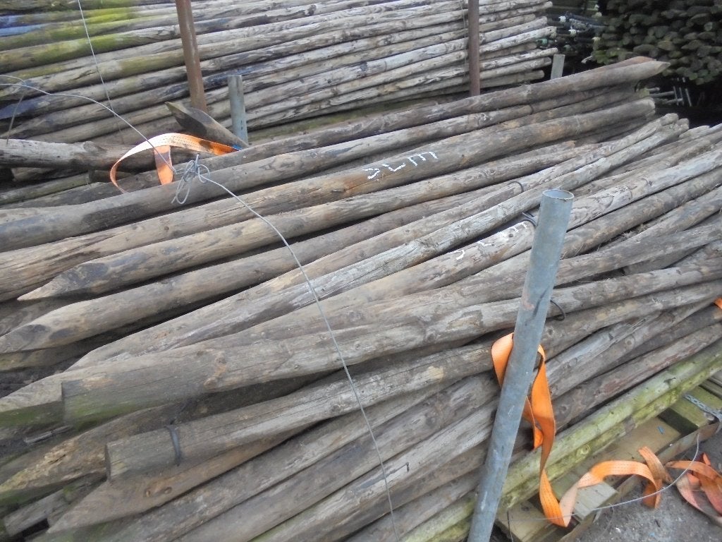 boompalen   dik 5 cm lang 250 cm, Tuin en Terras, Ophalen, Gebruikt, 250 cm of meer, Palen