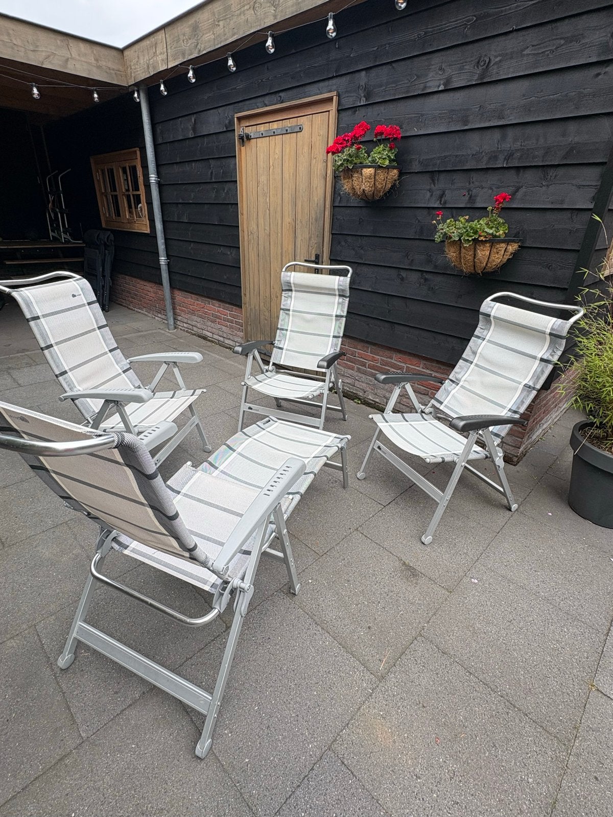 Campingstoel Dukdalf Cha Cha stoelen met voetensteun, Caravans en Kamperen, Ophalen, Gebruikt