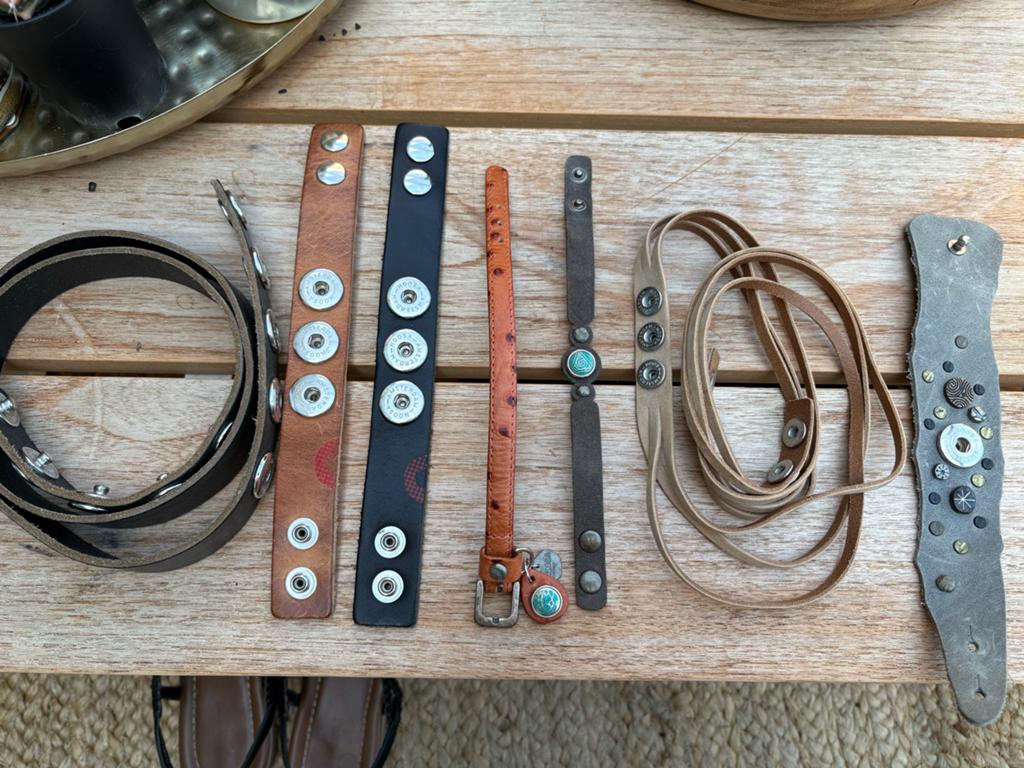 Noosa Leren armbanden  met chuncks, Sieraden, Tassen en Uiterlijk, Armbanden, Zo goed als nieuw, Overige materialen, Met strass