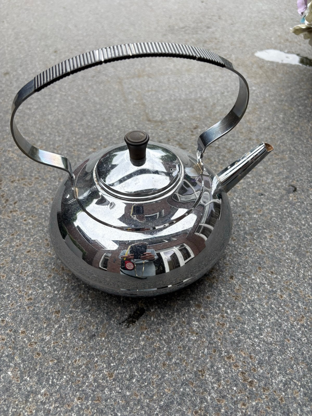 Vintage chromen fluitketel - Retro design, Antiek en Kunst, Ophalen of Verzenden