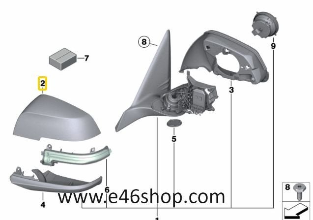 Spiegelkap BMW F20 F21 F22 F87 F23 F30 F31 F34 F32 F33 F36 I, Auto-onderdelen, -, -, Nieuw, Ophalen of Verzenden