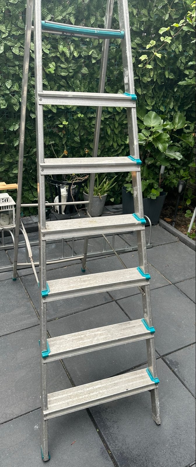 Stevige aluminium trap 7treden, Ophalen, Gebruikt, Trap, 2 tot 4 meter