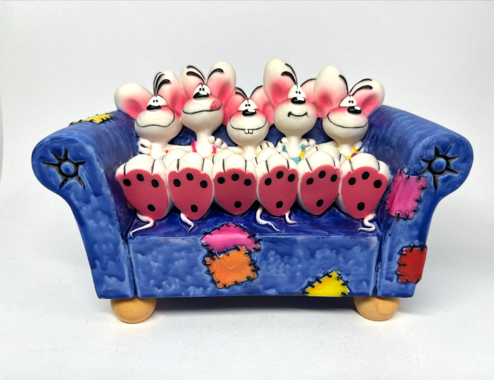 Diddl Familie op de Bank Spaarpot, Verzamelen, Ophalen of Verzenden, Verschillende figuren, Zo goed als nieuw, Beeldje of Figuurtje