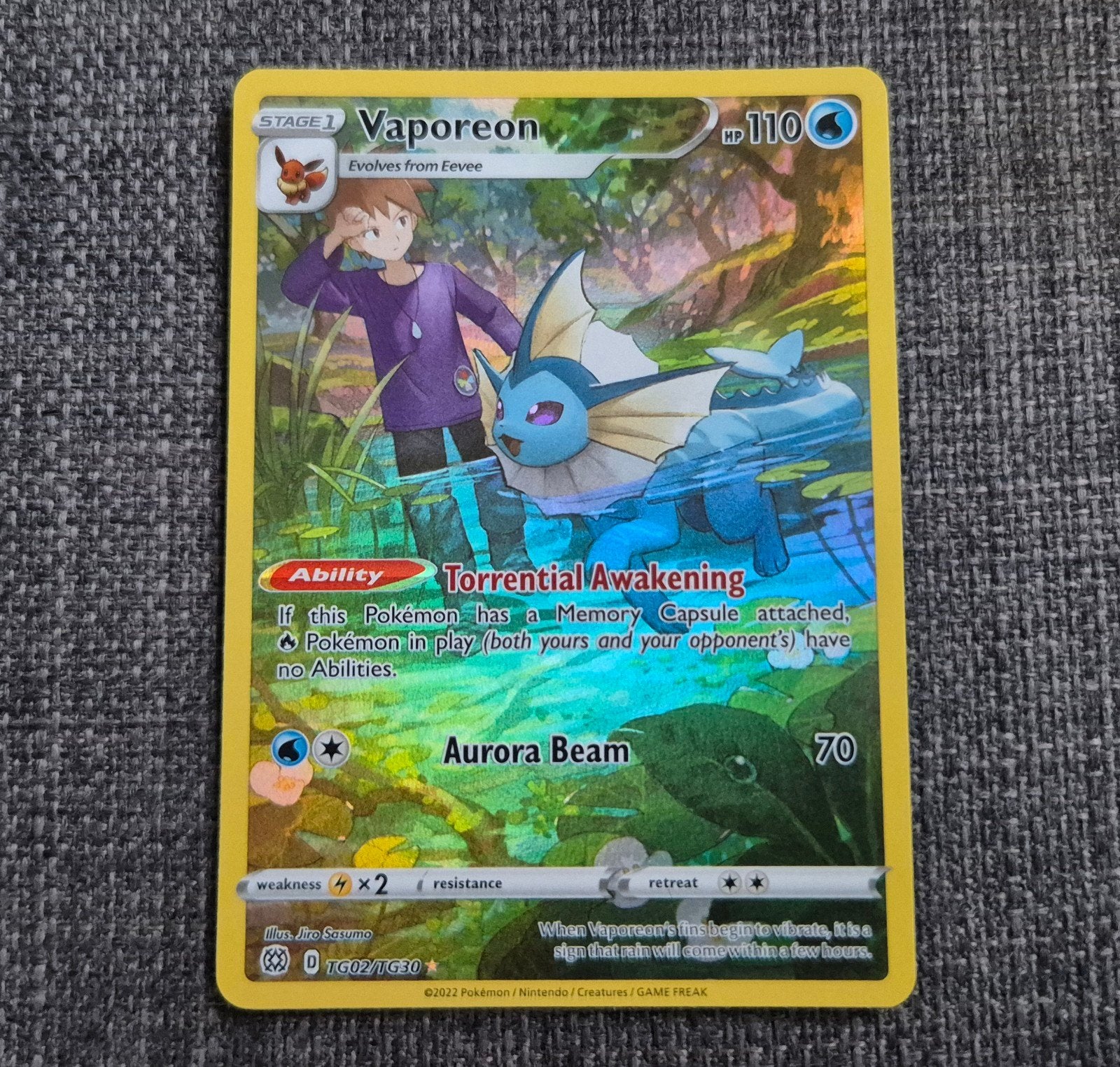 Vaporeon Brilliant Star NM Pokemon, Ophalen of Verzenden, Nieuw, Losse kaart, Foil