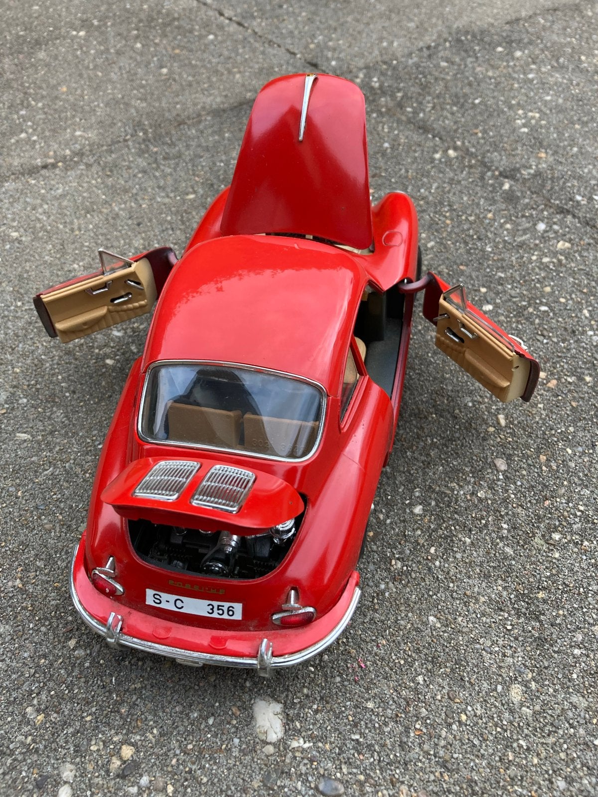 Prachtige rode Porsche 356 modelauto, Hobby en Vrije tijd, Modelauto's | 1:43, Ophalen of Verzenden, Zo goed als nieuw, Auto, Overige merken