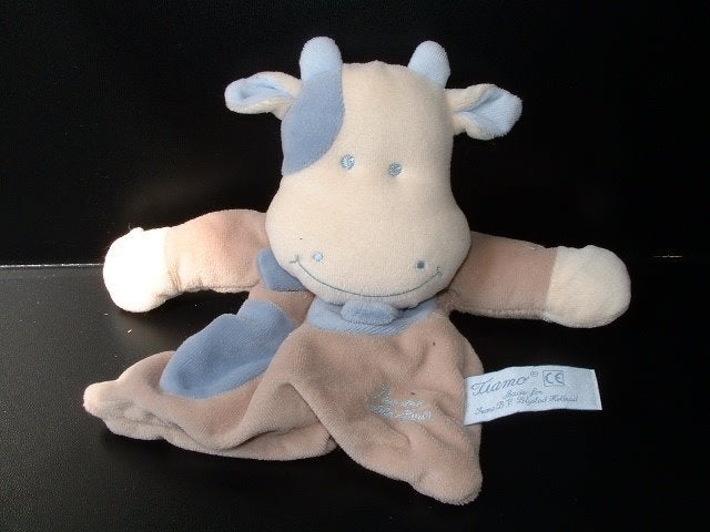 TIAMO KOE KNUFFELDOEKJE VELOURS BEIGE MET BLAUWE, Verzenden, Nieuw, Overige typen