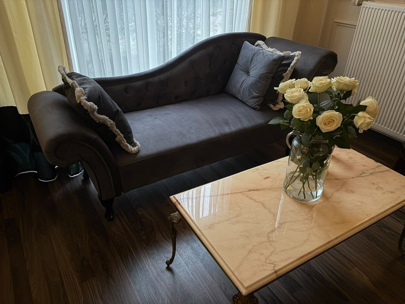 Chaise Longue Frans Barok Velvet Fluweel. Gloed nieuw, Antiek en Kunst, Ophalen