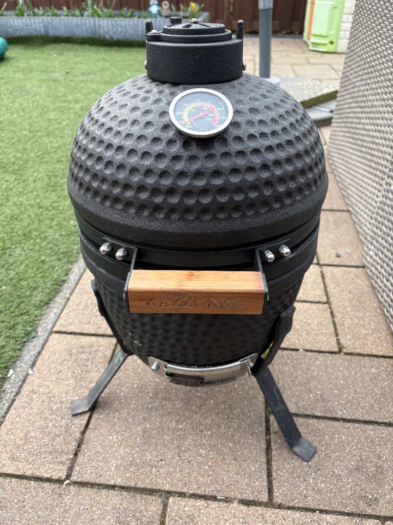 Barbecue grill 27cm egg Azzurro, Ophalen, Zo goed als nieuw, Met accessoires