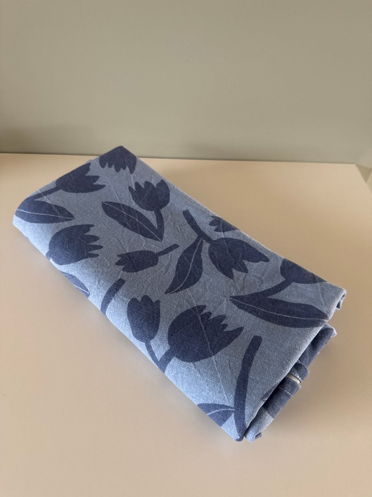 Rond tafelkleed blauw met tulp 160 cm, Gebruikt, Ophalen of Verzenden, Katoen, 160 cm