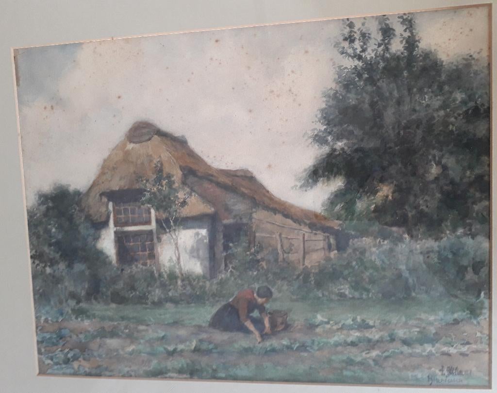 Larense school, aquarel, Blaricum,, Ophalen