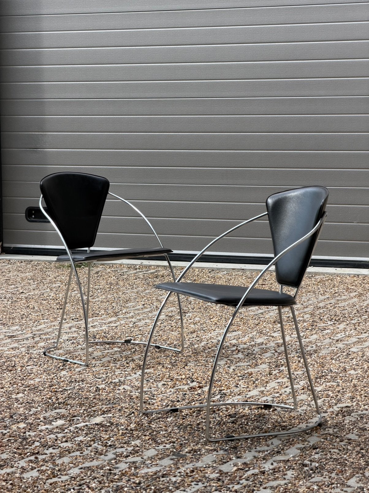 Set van 2 vintage design Italiaanse Arrben stoelen, Ophalen, Zwart