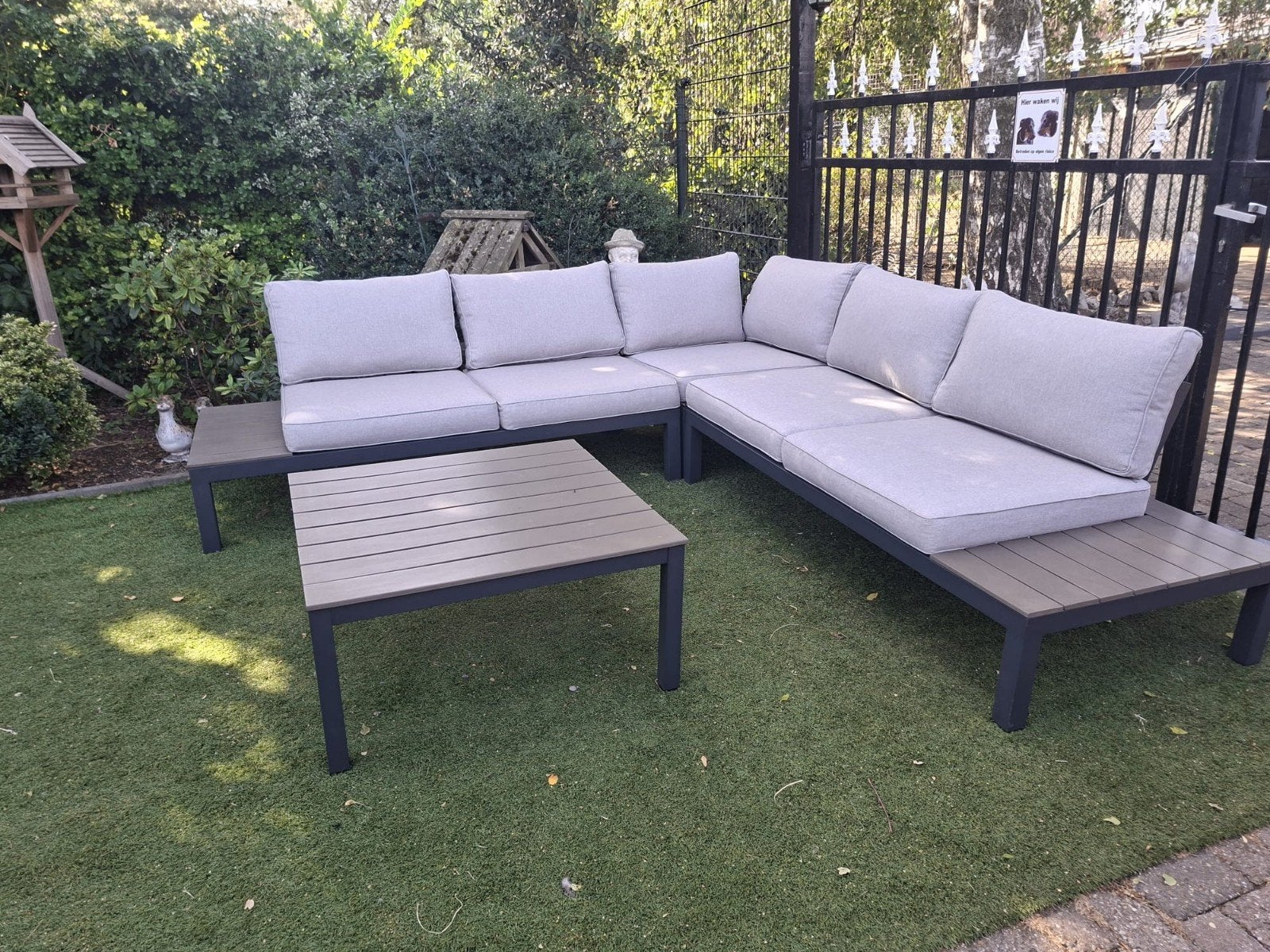 Mooi aluminium polywood loungeset, Tuin en Terras, Ophalen, Gebruikt