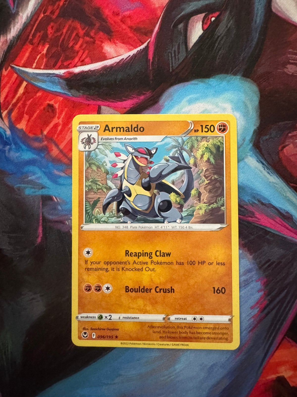 Pokémon kaarten Armaldo #96, Ophalen of Verzenden, Zo goed als nieuw, Losse kaart