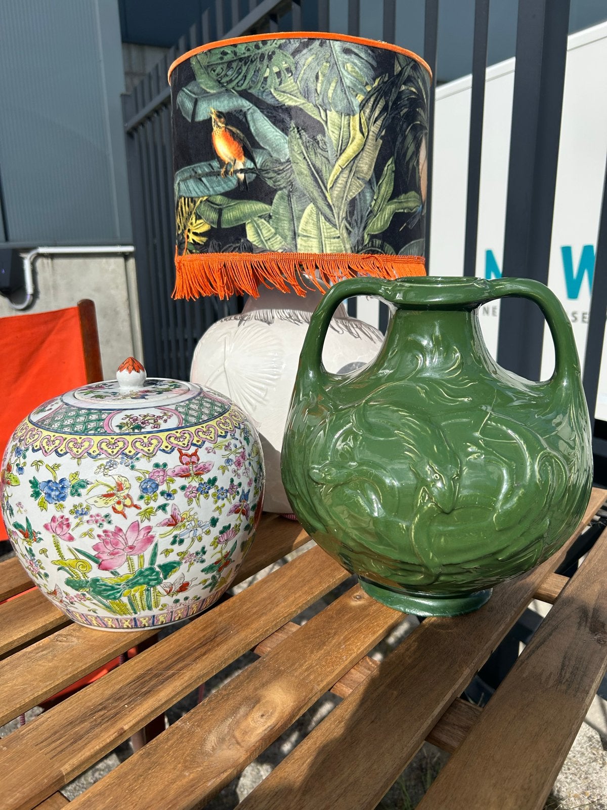 Groene Chinese vaas met drakenmotief, Ophalen of Verzenden