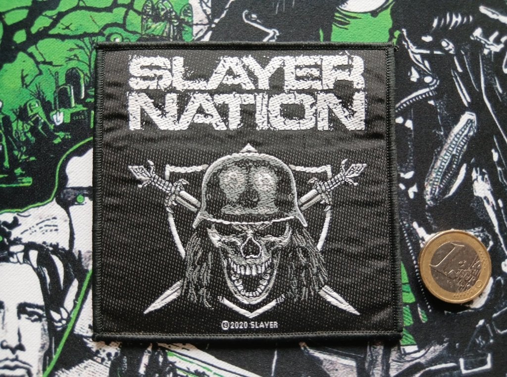 Slayer erg mooie nieuwe nation patch 135 metal, Ophalen of Verzenden, Nieuw, Kleding