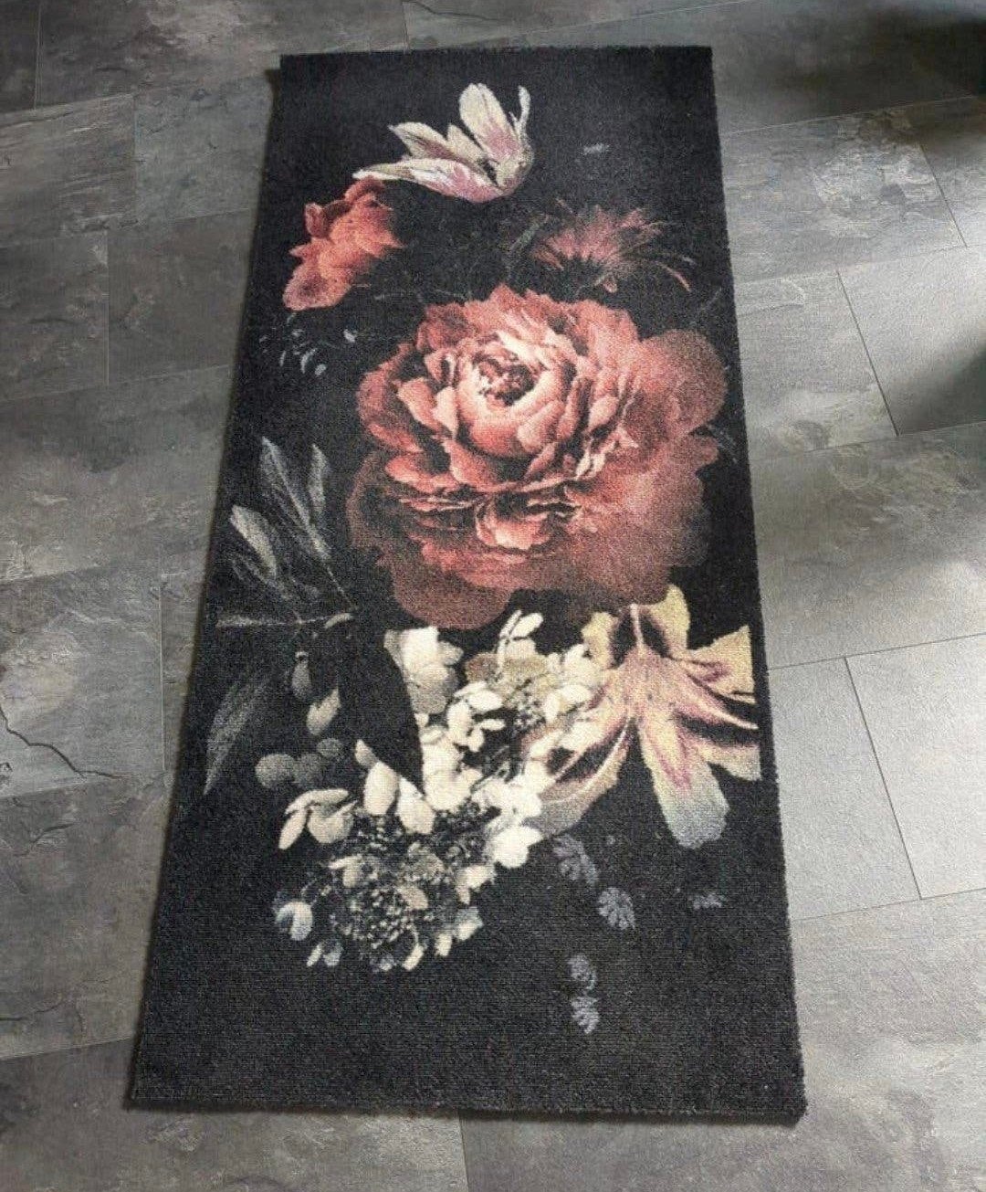 Luxe deurmat/loper Oude Meesters bloemenprint 68x150cm, Binnen, Nylon, Schoonloopmat, Ophalen of Verzenden