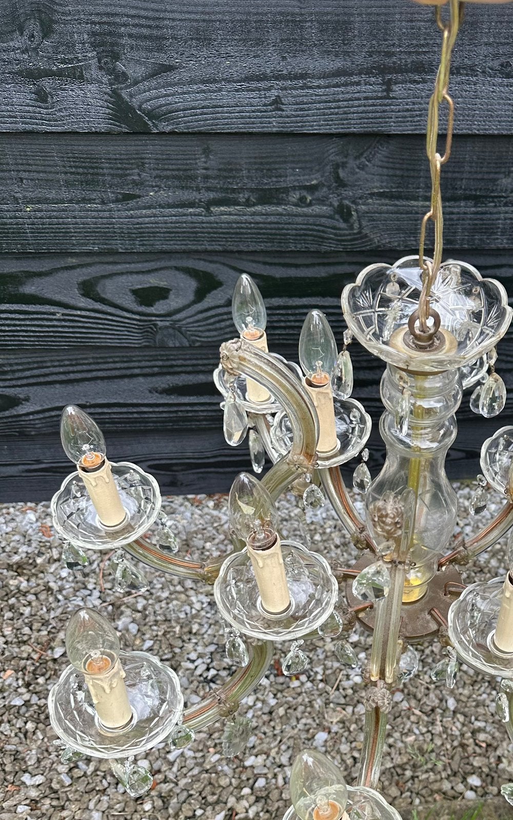 Vintage kroonluchter  12 lamps, Ophalen, Gebruikt