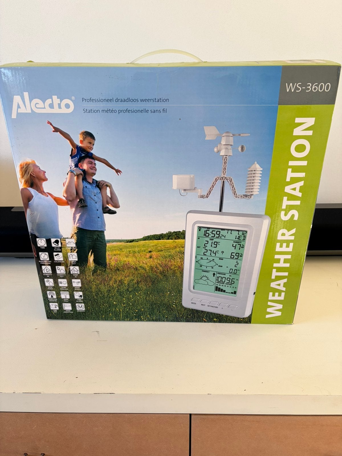 Alecto professioneel draadloos weerstation, Audio, Tv en Foto, Ophalen of Verzenden, Zo goed als nieuw