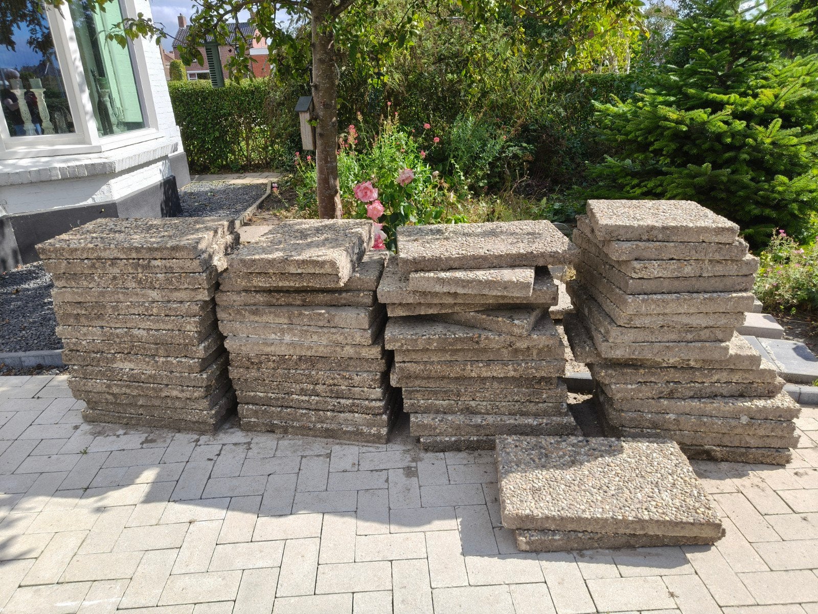 Gebruikte grindtegels van beton, Gebruikt, Ophalen of Verzenden, 10 m² of meer, Beton