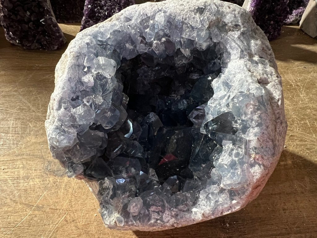 Celestien clusters, diverse maten, soorten en prijzen., Ophalen of Verzenden, Mineraal