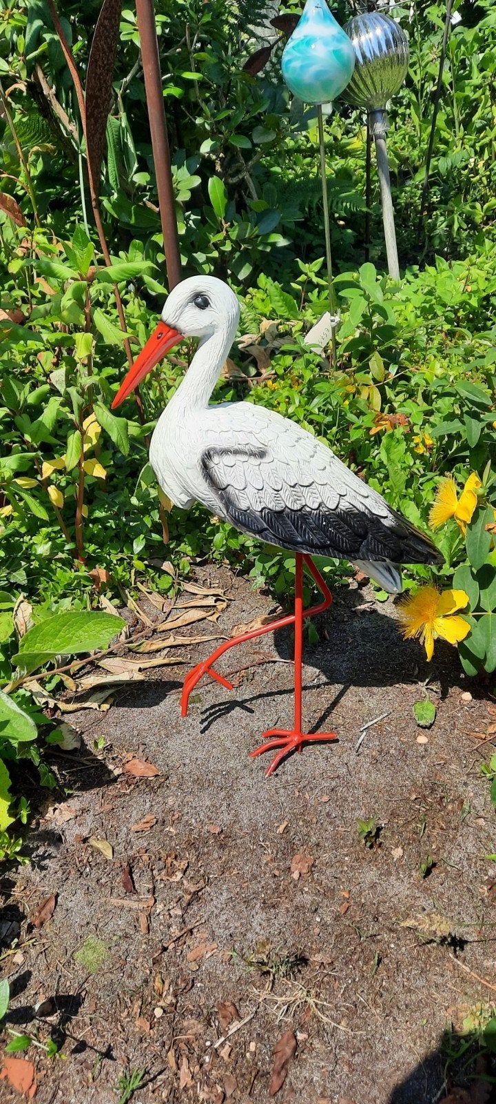 Tuinbeeld Ooievaar - Decoratie voor Buiten, Ophalen of Verzenden, Gebruikt, Kunststof, Dierenbeeld
