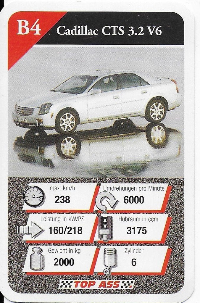 Kw5190 autokaartje cadillac cts 3,2 v6 ( b4 ), Ophalen of Verzenden, Zo goed als nieuw, Auto's