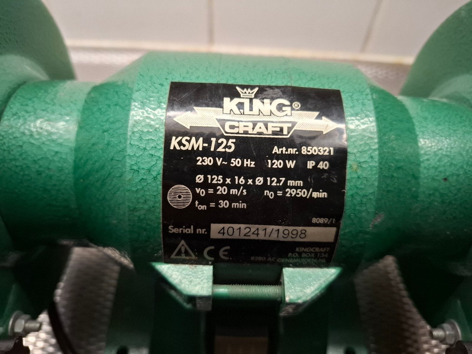 King Craft KSM-125 Werkbankslijpmachine, Ophalen of Verzenden, Gebruikt, Minder dan 700 watt, Werkbankslijpmachine