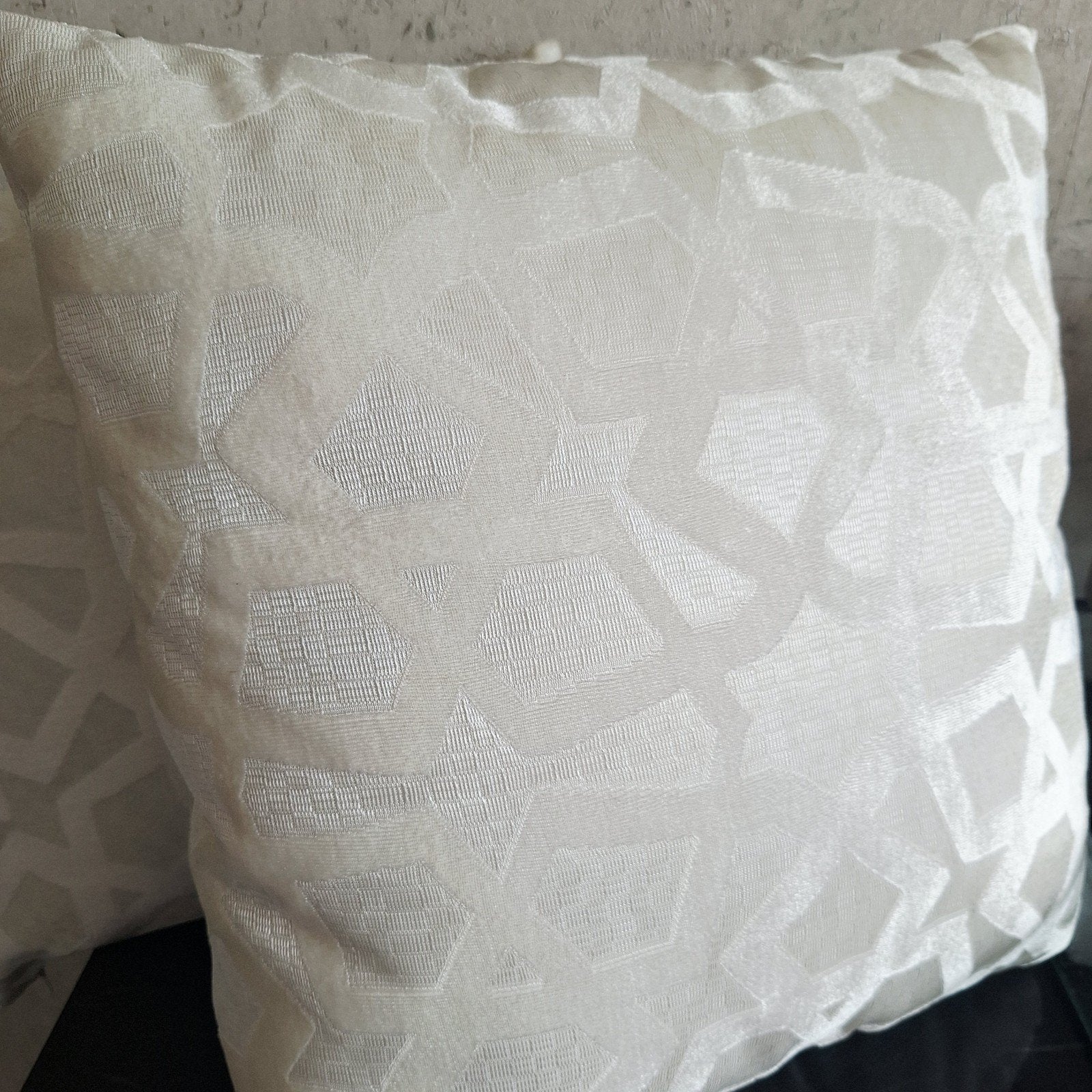 Witte chique geometrisch patroon kussens, Wit, Vierkant, Nieuw, Ophalen of Verzenden