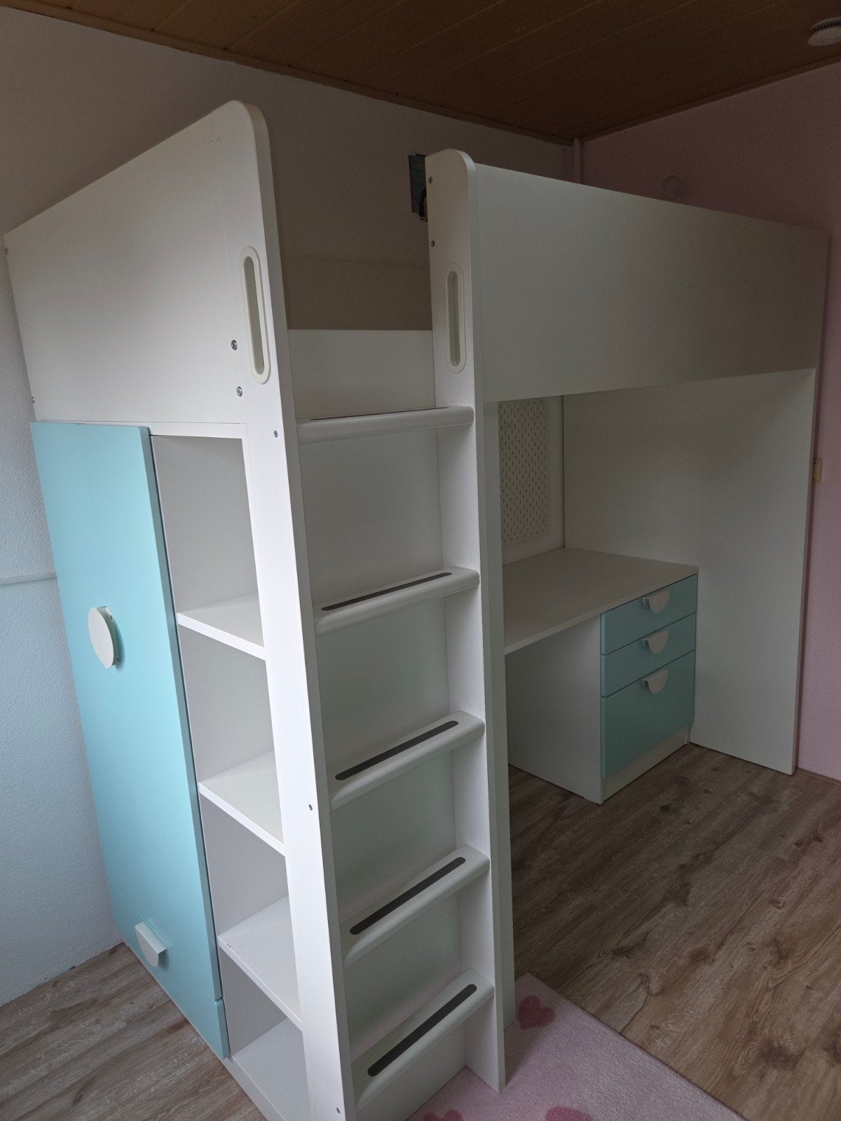 Småstad Hoogslaper met bureau, kast en lades zgan, Ophalen, Zo goed als nieuw, Hoogslaper
