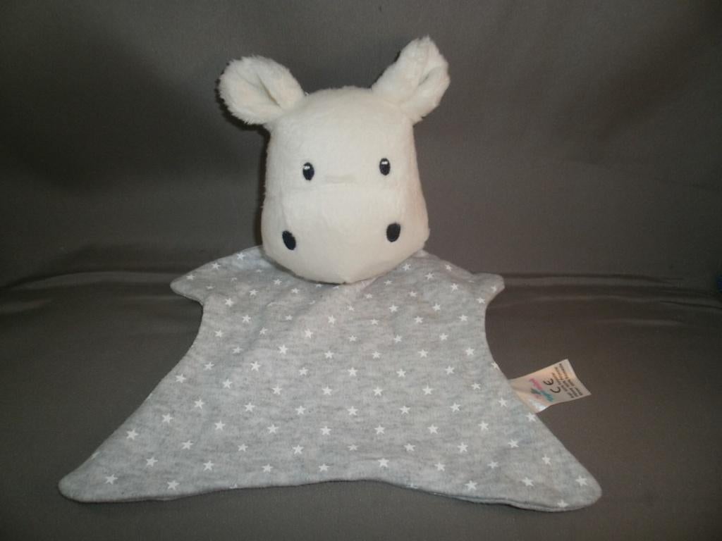 topomini nijlpaard grijs met witte sterren groot hoofd wit, Kinderen en Baby's, Speelgoed | Knuffels en Pluche, Ophalen of Verzenden