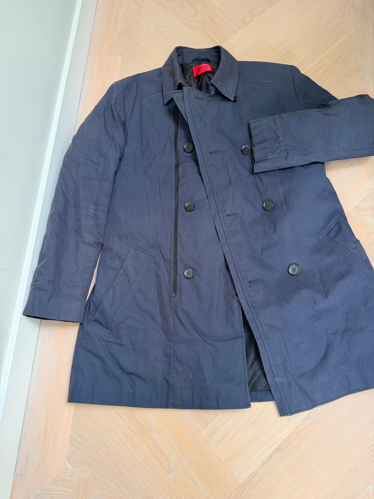 Hugo Boss herenjas - Maat 54 - Donkerblauw, Ophalen of Verzenden, Zo goed als nieuw, Maat 52/54 (L), Blauw
