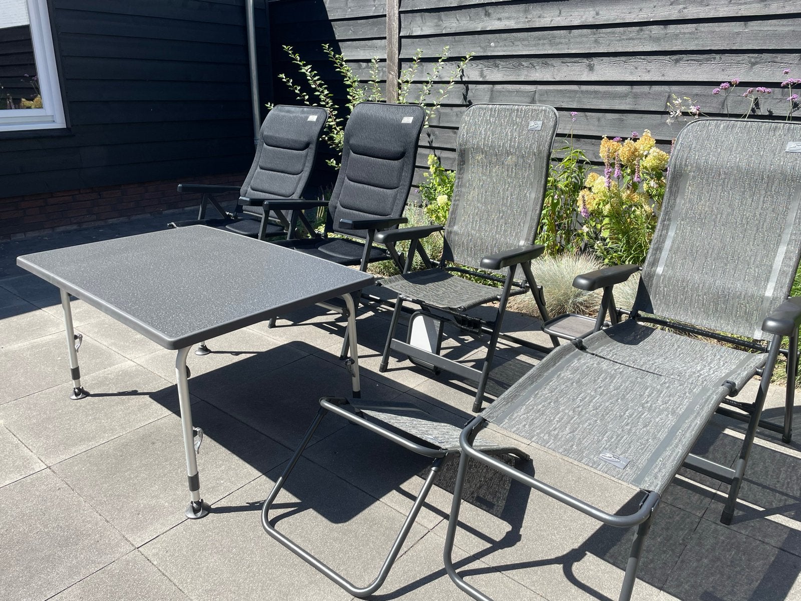 Bardani campingstoelen (4x) en verstelbare tafel, Ophalen, Zo goed als nieuw, Campingstoel