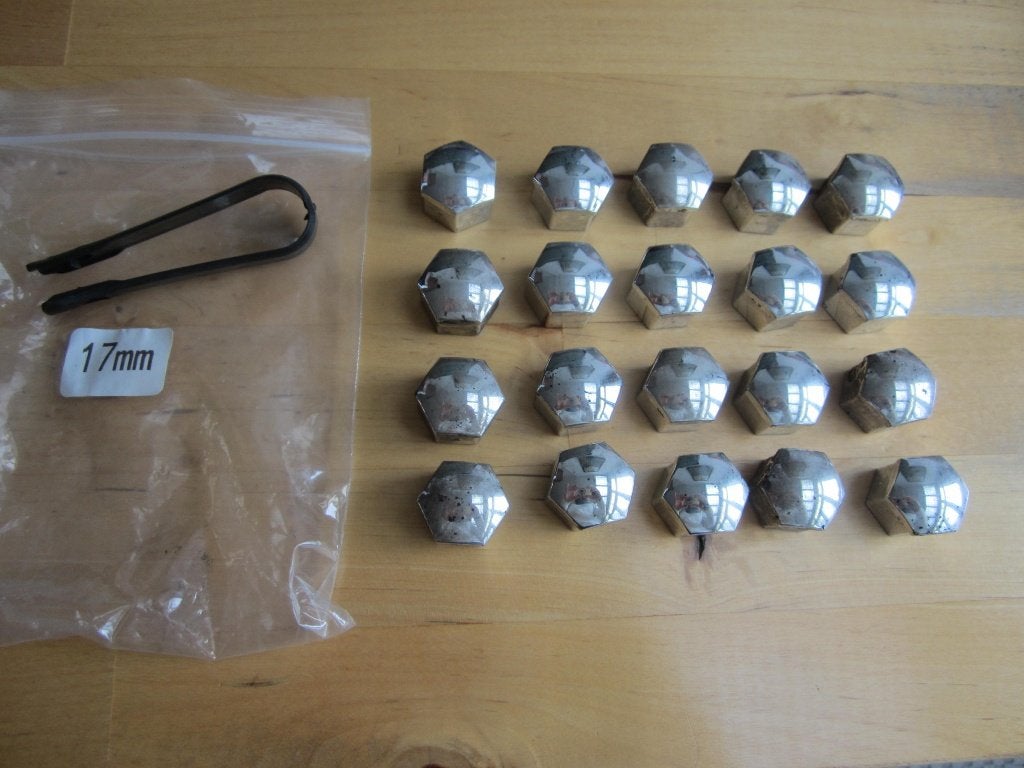 wiel(moer)doppen 20 stuks zilverkleurig, Ophalen of Verzenden