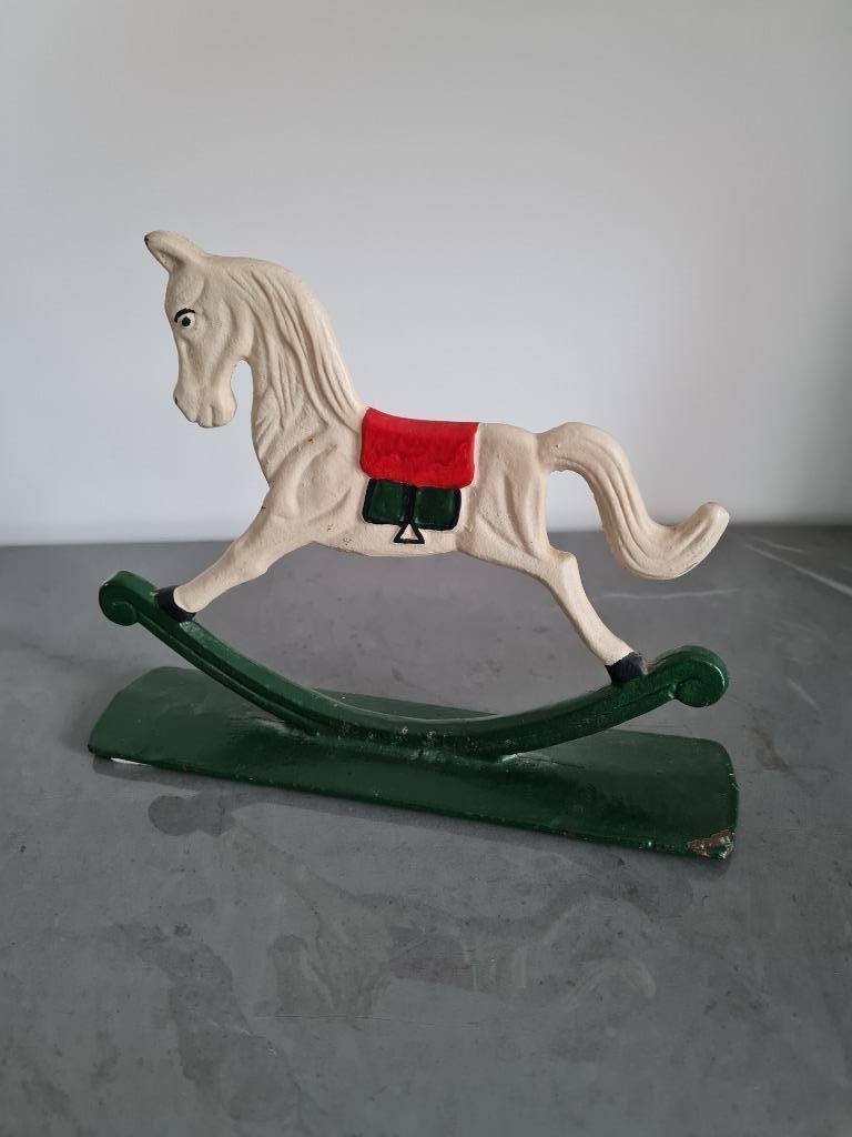 Vintage gietijzeren schommelpaard - decoratie, Ophalen of Verzenden, Huis en Inrichting