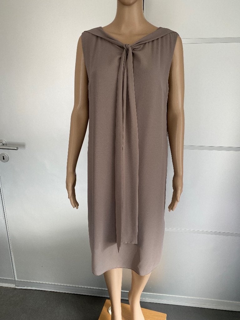 K275 Carla Positano maat 42=L aparte jurk jurkje beige, Beige, Maat 42/44 (L), Ophalen of Verzenden, Zo goed als nieuw