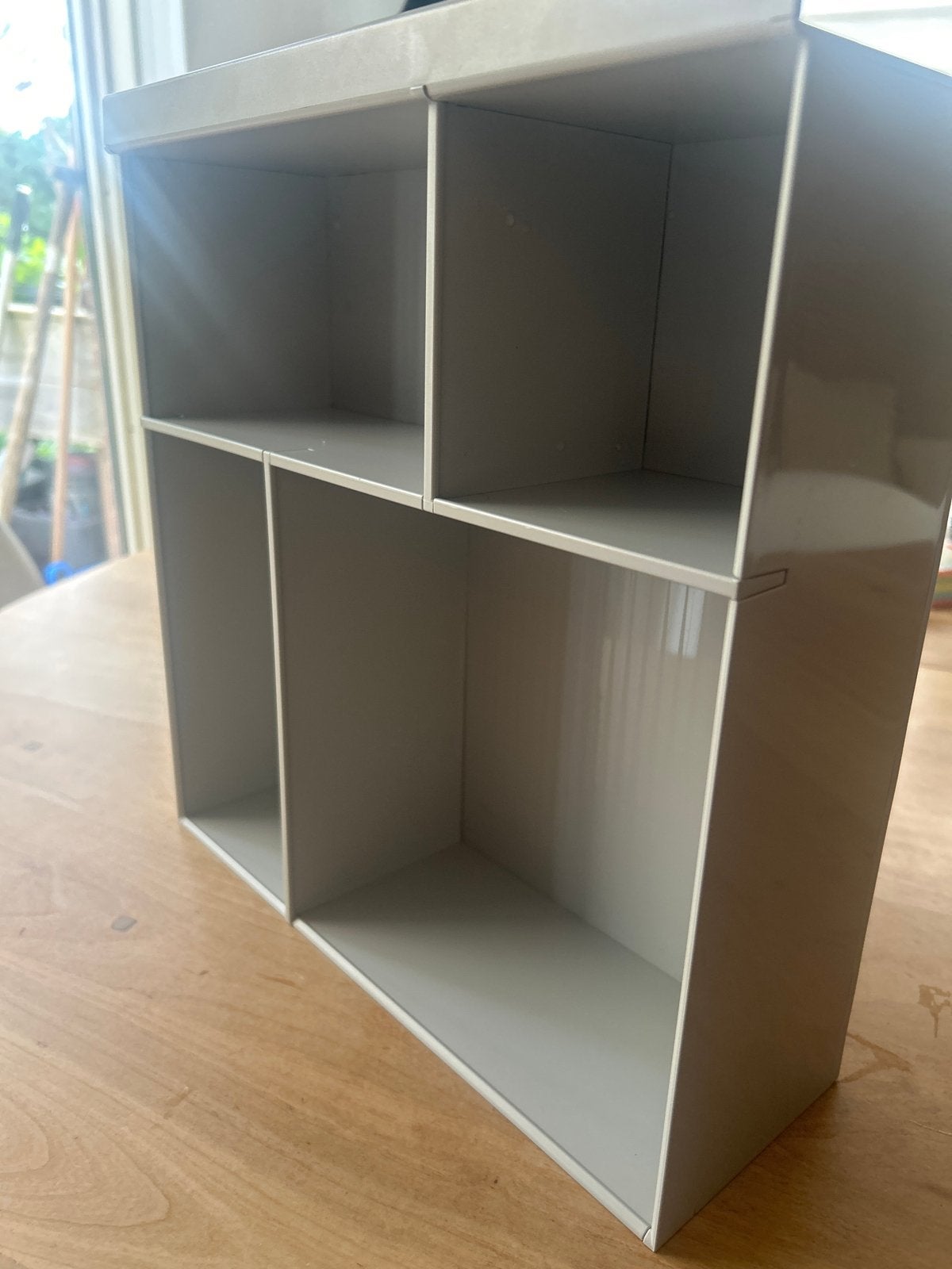 IKEA KALLAX Inzet met 4 vakken - Grijs, Doe-het-zelf en Verbouw, Ophalen of Verzenden, Zo goed als nieuw