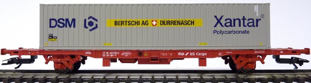 Märklin 47701, 2 Stuks Containerwagen DSM / Bertschi in NL, Wisselstroom, Analoog, Wagon, Ophalen of Verzenden