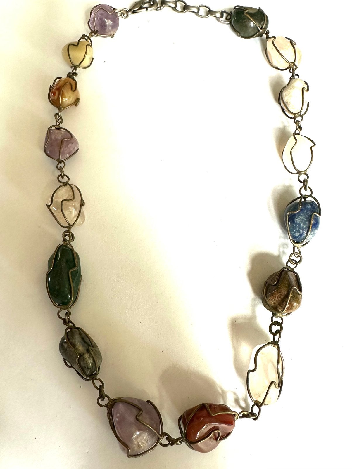 Vintage edelsteen ketting, Overige materialen, Gebruikt, Overige kleuren, Verzenden