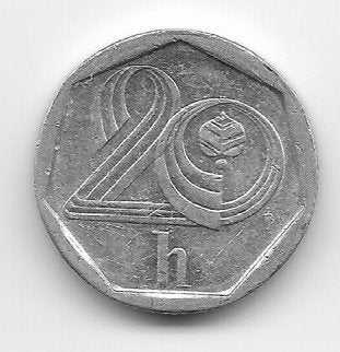 Tsjechië 20 haleru 1996 (b) KM# 2.1, Ophalen of Verzenden, Overige landen, Losse munt