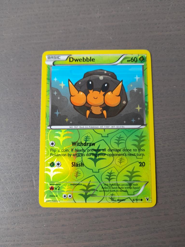 Noble victories 6/101 dwebble reverse, Ophalen of Verzenden, Zo goed als nieuw, Losse kaart, Foil