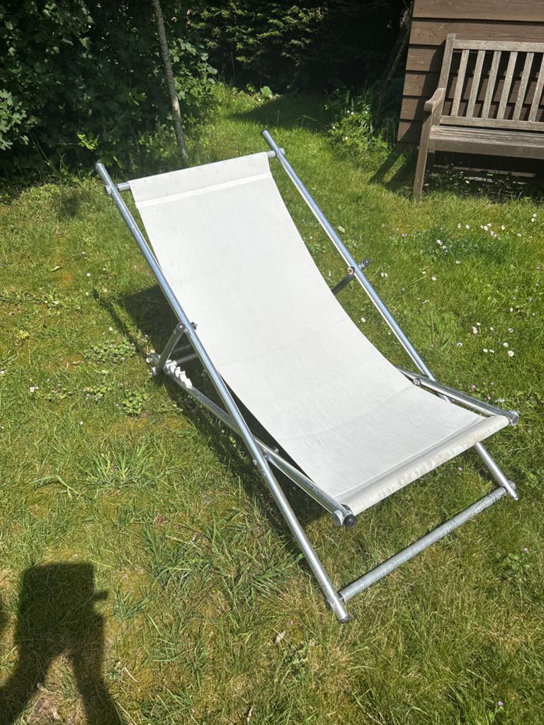 Zware kwaliteit aluminium strandstoel - Verstelbaar & Inklap, Ophalen, Gebruikt, Aluminium, Inklapbaar