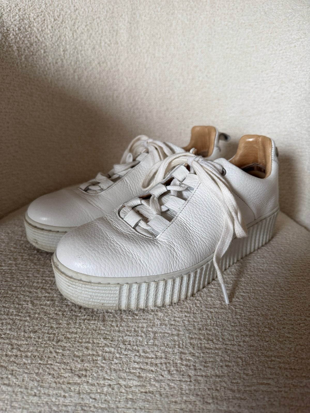 Samsoe Samsoe leren sneakers maat 38, Kleding | Dames, Ophalen of Verzenden, Gedragen, Wit, Sneakers of Gympen