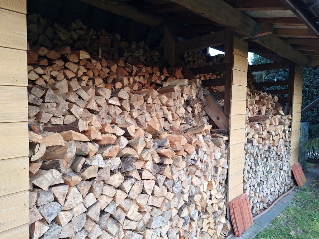 Stookhout, zeer goed gedroogd stookhout, gekliefd rond 30 cm, Tuin en Terras, Haardhout, 3 tot 6 m³, Ophalen, Overige houtsoorten