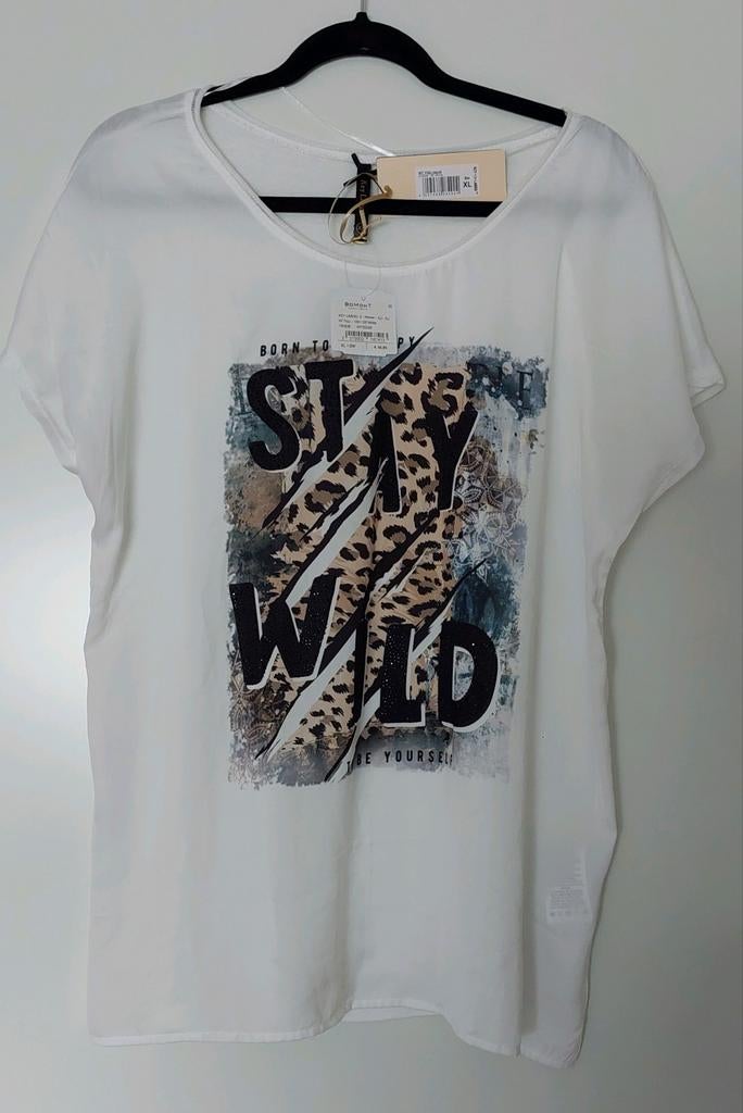 Shirt nieuw wit met print voor xl Bomont, Wit, Maat 42/44 (L), Nieuw, Ophalen of Verzenden