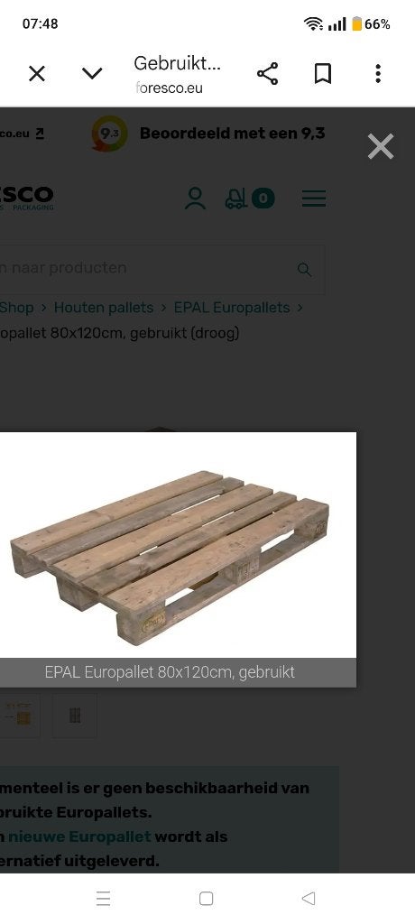 Euro pallets, Ophalen, Gebruikt, Pallet, Minder dan 200 cm