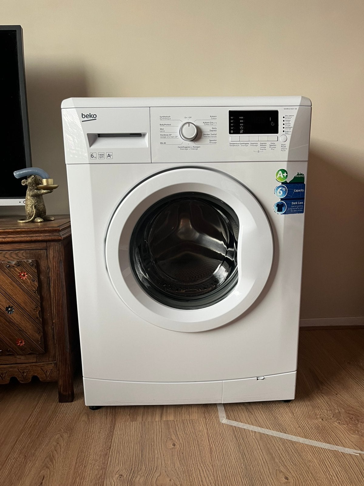Beko wasmachine WMB 61431 M, Ophalen, 1200 tot 1600 toeren, Gebruikt, Minder dan 85 cm