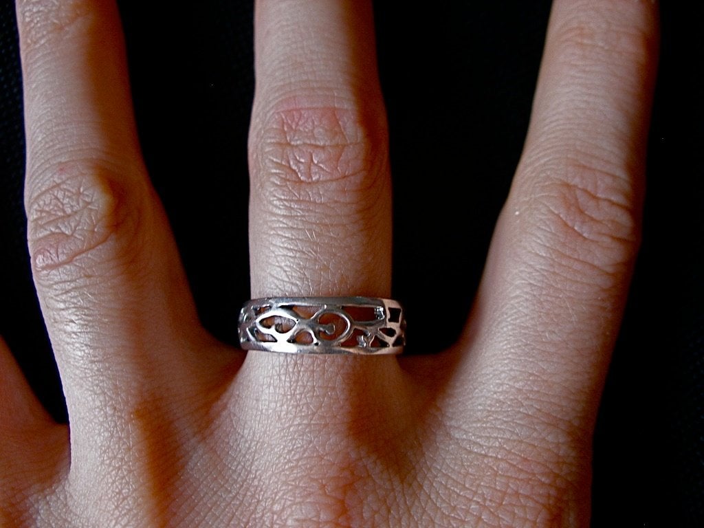 Zilveren 925 zilver ring opengewerkt 16, 16.25, 16.5, 16.75, Verzenden, Nieuw, Kleiner dan 17, Dame